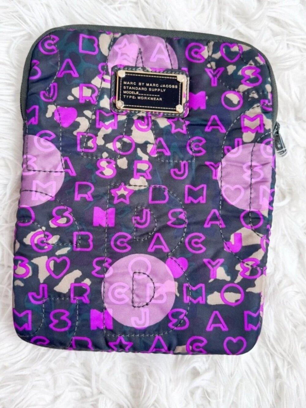 Marc by Marc Jacobs Purple Quilted Tablet Sleeve Zip Case